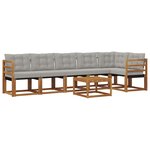 vidaXL Ensemble de canapés d'extérieur 7 pc Gris Naturel et Clair