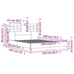 vidaXL Cadre de lit tête de lit et lumières LED chêne sonoma 140x190cm