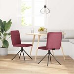 vidaXL Chaises à manger lot de 2 rouge bordeaux tissu