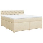 vidaXL Sommier à lattes de lit avec matelas Crème 180x200 cm Tissu
