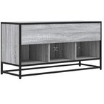 vidaXL Meuble TV sonoma gris 100x35x50 cm bois d'ingénierie et métal