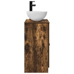 vidaXL Meuble de salle de bain avec évier Chêne fumé 54 x 35 x 83 cm