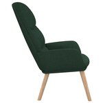 vidaXL Chaise de relaxation Vert foncé Tissu