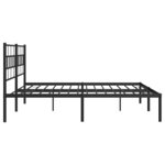 vidaXL Cadre de lit métal avec tête de lit noir 200x200 cm