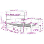 vidaXL Lit bibliothèque sans matelas 140x190 cm bois de pin massif