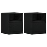 Armoires de chevet vidaXL 2 Pièces Chêne noir 40x40x50 cm en bois d'ingénierie