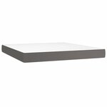 vidaXL Matelas de lit à ressorts ensachés Gris 160x200x20cm Similicuir