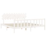 vidaXL Cadre de lit sans matelas blanc 200x200 cm bois massif de pin
