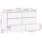 vidaXL Buffet 2 Pièces Finition Lavage Blanc 60 x 33 x 75 cm