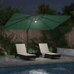 vidaXL Parasol Roma à Bras Déporté Vert et Noir 352 x 251 x 265 cm