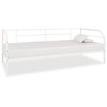 vidaXL Cadre de lit de jour sans matelas blanc métal 90x200 cm