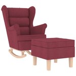 vidaXL Chaise à bascule avec repose-pied Rouge bordeaux Tissu