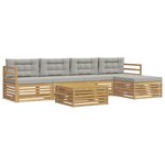 vidaXL Ensemble de canapés d'extérieur 6 pc Blanc et gris clair