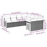 vidaXL Salon de jardin avec coussins 8 Pièces beige résine tressée