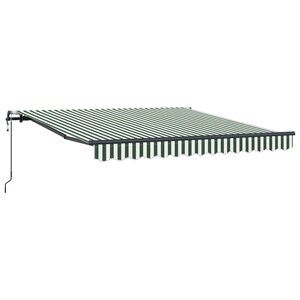 vidaXL Auvent Rétractable Vert et blanc 300 x 250 cm tissu