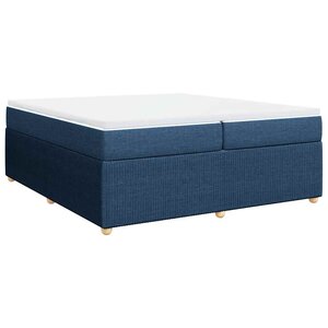 vidaXL Sommier à lattes de lit avec matelas Bleu 200x200 cm Tissu