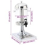 vidaXL Distributeur de jus en acier inoxydable 8 L