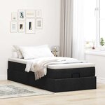 vidaXL Cadre de lit ottoman avec matelas noir 80x200 cm tissu