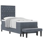 vidaXL Lit à ressorts avec tête de lit Gris foncé 200 x 80 cm Velours