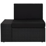 Vidaxl salon de jardin 6 pièces avec coussins noir résine tressée