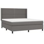 vidaXL Sommier à lattes de lit avec matelas Gris 180x200 cm Similicuir