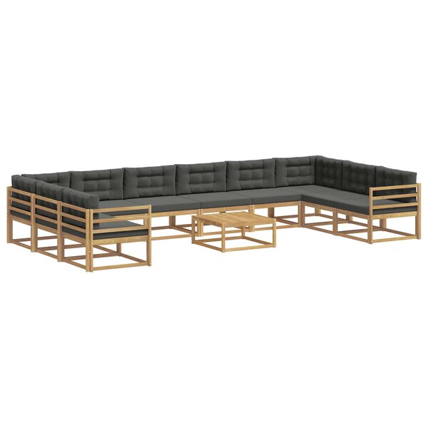 vidaXL Ensemble de canapés d'extérieur 11 pc Blanc et anthracite