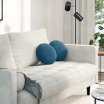 vidaXL Coussins de siège 2 Pièces Bleu Ø 40 x 13 cm Velours