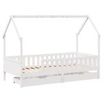 vidaXL Cadre de lit enfants avec tiroirs sans matelas 90x200 cm bois