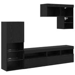 vidaXL Meubles TV muraux 6 Pièces Chêne noir Bois d'ingénierie