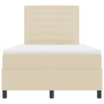 vidaXL Lit à ressorts avec matelas avec LED Crème 120 x 190 cm tissu