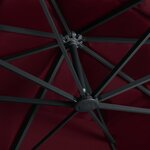 vidaXL Parasol de jardin en porte-à-faux lumières LED rouge bordeaux