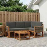 vidaXL Ensemble de canapés d'extérieur 5 Pièces Naturel et Anthracite