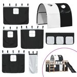 vidaXL Lit superposé sans matelas avec toboggan blanc noir 90x190 cm