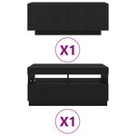vidaXL Ensemble meuble TV Montage mural 2 Pièces Noir 180 x 35 x 40 cm