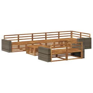 vidaXL Ensemble de canapés d'extérieur 9 Pièces