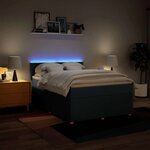 vidaXL Sommier à lattes de lit avec matelas Bleu 160x200 cm Tissu