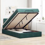 vidaXL Cadre de lit ottoman avec matelas vert foncé 120x200 cm velours