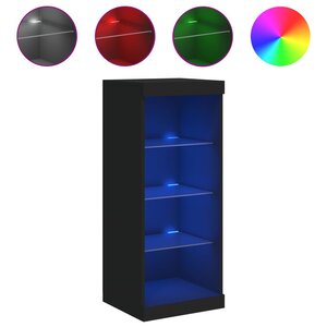 vidaXL Buffet avec lumières LED noir 41x37x100 cm