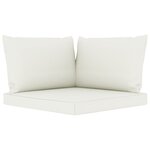 Vidaxl salon de jardin 8 pièces avec coussins crème