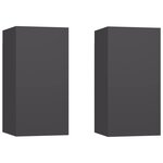 vidaXL Meubles TV 2 Pièces Gris 30 5x30x60 cm Bois d’ingénierie