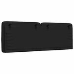 vidaXL Coussin de tête de lit noir 140 cm tissu
