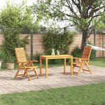 vidaXL Ensemble de salle à manger pour jardin 3 Pièces Marron