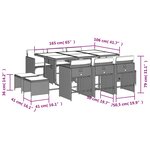 vidaXL Ensemble à manger de jardin et coussins 11 Pièces marron rotin