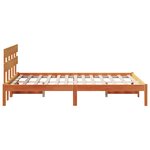 vidaXL Cadre de lit avec tête de lit Marron Ciré 135x190 cm Bois Massif Pin