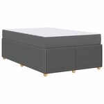 vidaXL Cadre de lit avec matelas Gris foncé 120 x 190 cm tissu