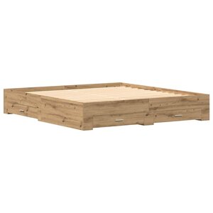 vidaXL Cadre de lit Chêne artisanal 180 x 200 cm Bois d'ingénierie