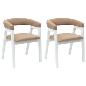 vidaXL Chaises de salle à manger 2 pc Bois de Caoutchouc Massif Blanc
