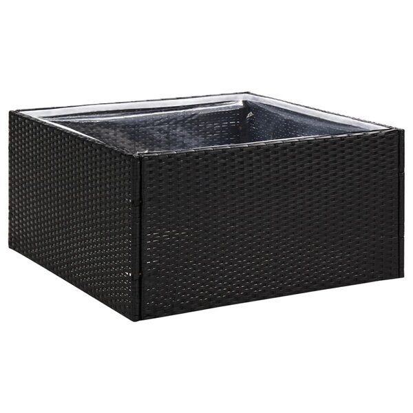 vidaXL Jardinière Noir 80x80x40 cm Résine tressée