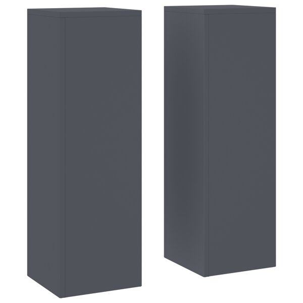 vidaXL Supports pour plantes 2 Pièces Anthracite 24 x 24 x 75 cm Acier