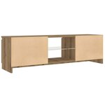 vidaXL Meuble TV avec lumières LED chêne artisanal bois d'ingénierie
